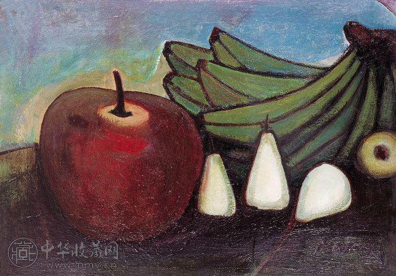贺慕群 苹果 香蕉和梨 油画