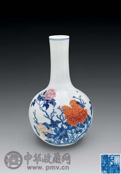 清乾隆青花粉彩花卉天球瓶收藏资讯|艺术家|书画家|书画名人|书法家