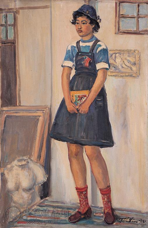 林达川 1982年作 女学生 布面 油画