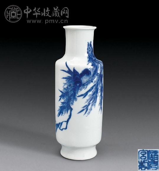 民国 王步青花柳浪闻莺纹花瓶