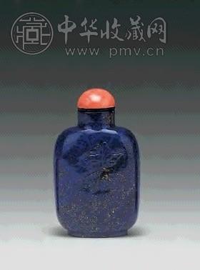 清中期青金石雕蝴蝶纹鼻烟壶收藏资讯|艺术家|书画家|书画名人|书法家