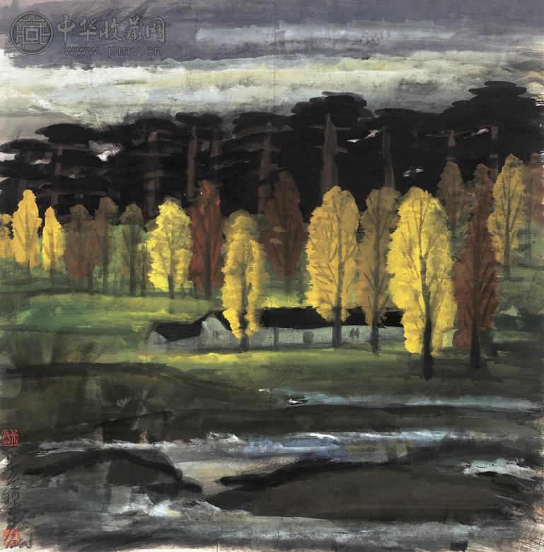 林风眠 风景 纸上 彩墨