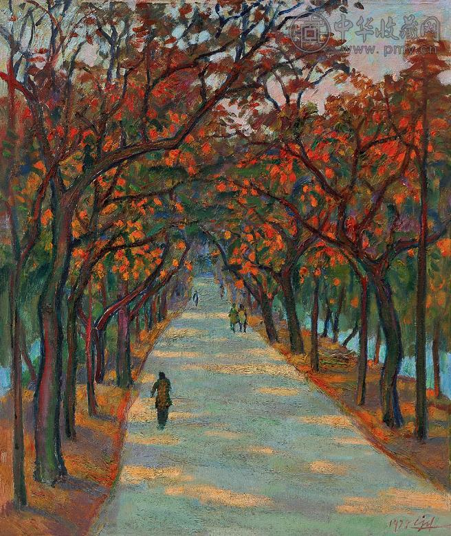 陈钧德 1978年作 苏堤秋色 布面 油画