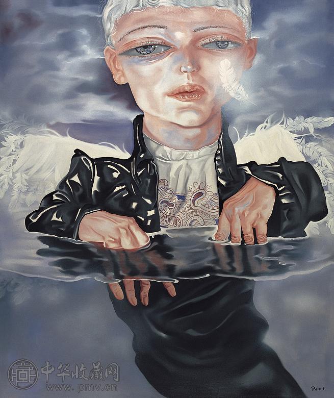 熊宇 忧伤的男子 布面油画