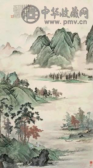 吴湖帆 秋江待渡图 轴 设色纸本