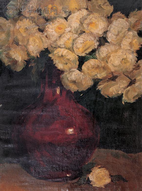 吕斯百 瓶花 布面 油画