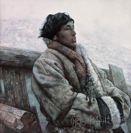 艾轩 1995年作 就让风把歌声吹散 油画 画布