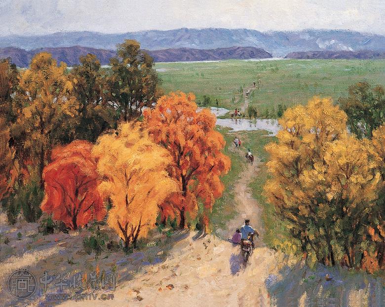 高潮 1994年作 河滩 布面油画