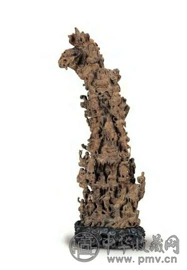 清 沉香木雕七级浮图摆件