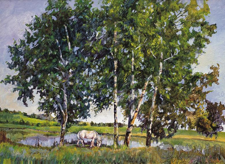 谭涤夫 2006年作 坝上之夏 布面油彩