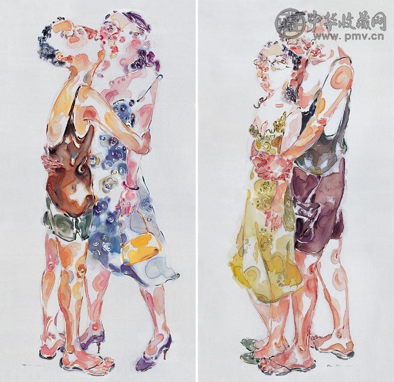 杨墨音 2004年作 在六月系列之一、之二 布面油画