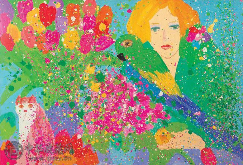 丁雄泉 1986年作 马格丽特 压克力颜料 画布