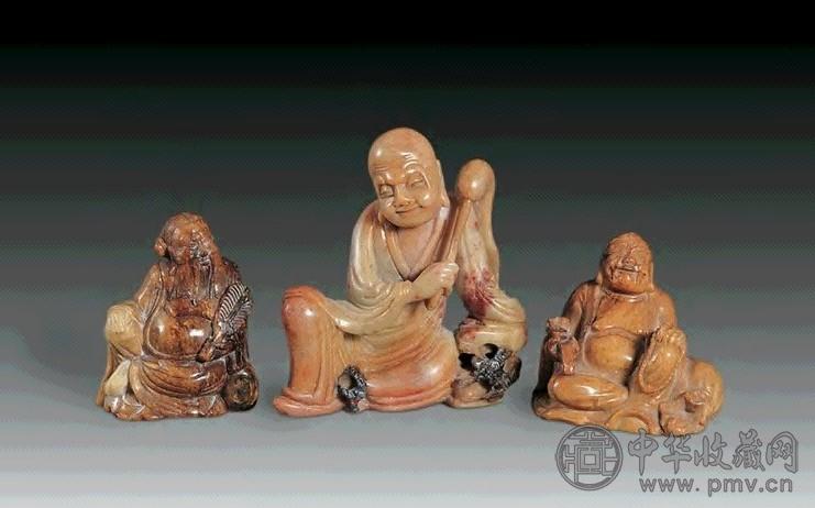 清 寿山石雕人物(3件)