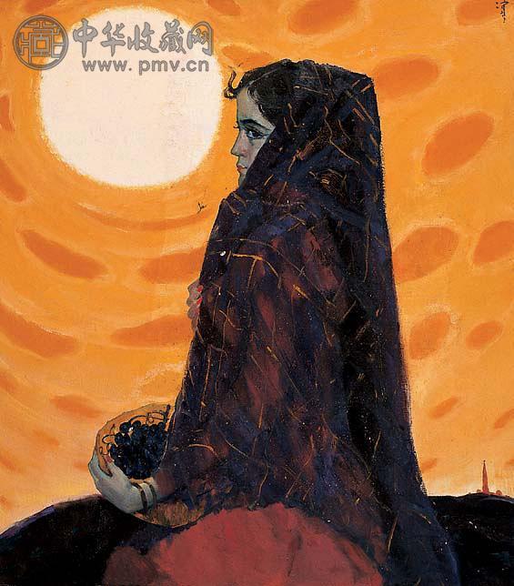 官其格 1982年作 葡萄熟了 布面油画