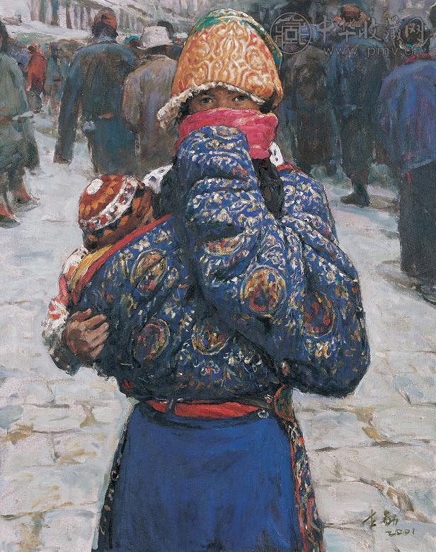 潘世勋 2001年作 街头 坦培拉