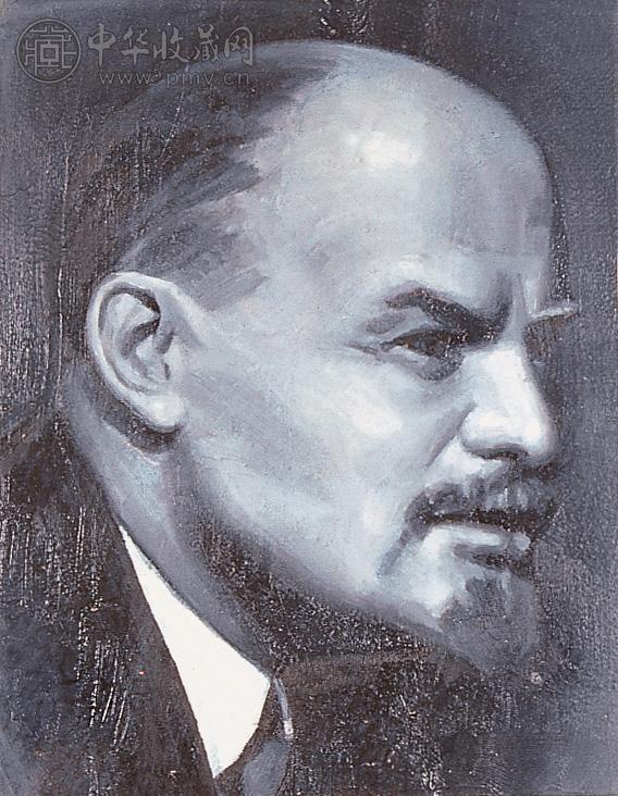 佚名 列宁画像 油画镜心