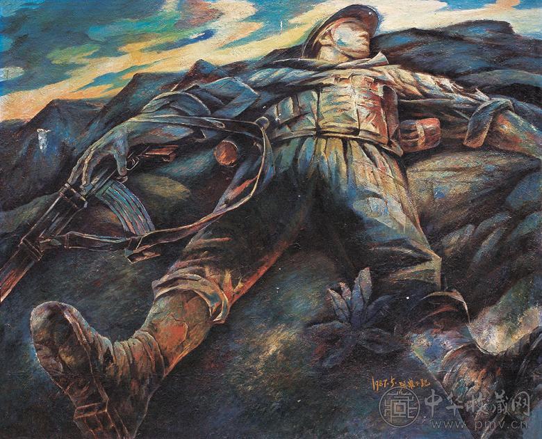 张泉 1987年作 军魂 布面 油画