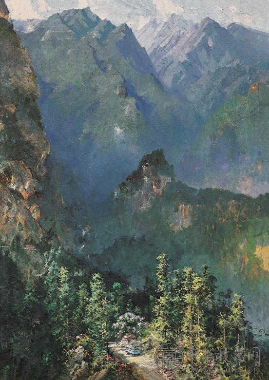 何孔德 1974年作 长征路上 油彩 布面