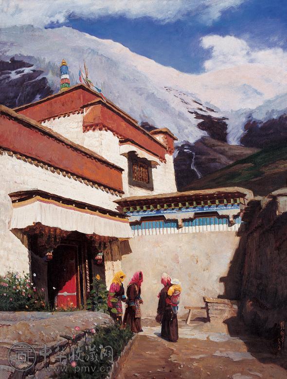 张自申 西藏双景 布面 油画