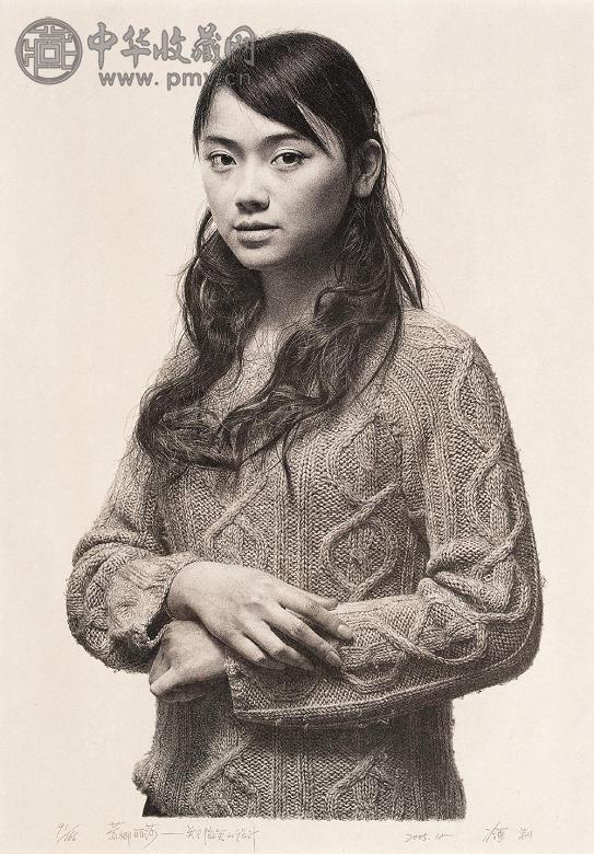 冷军 蒙娜丽莎-微笑的设计 石版素描