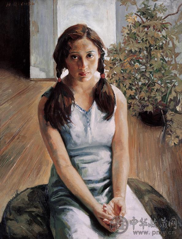 陈宏庆 女青年像 布面 油画