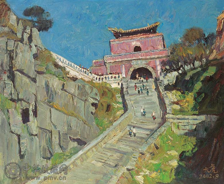 秦大虎 2002年9月作 风景 麻布油画