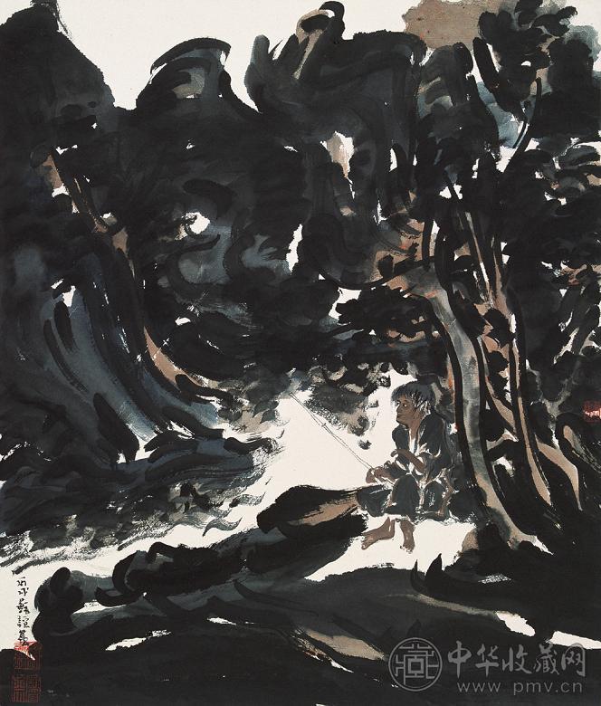 杜苏谊 2006年作 独钓图 镜心 设色纸本