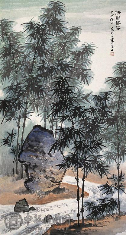 应野平 1987年作 清影婆娑 立轴 设色纸本