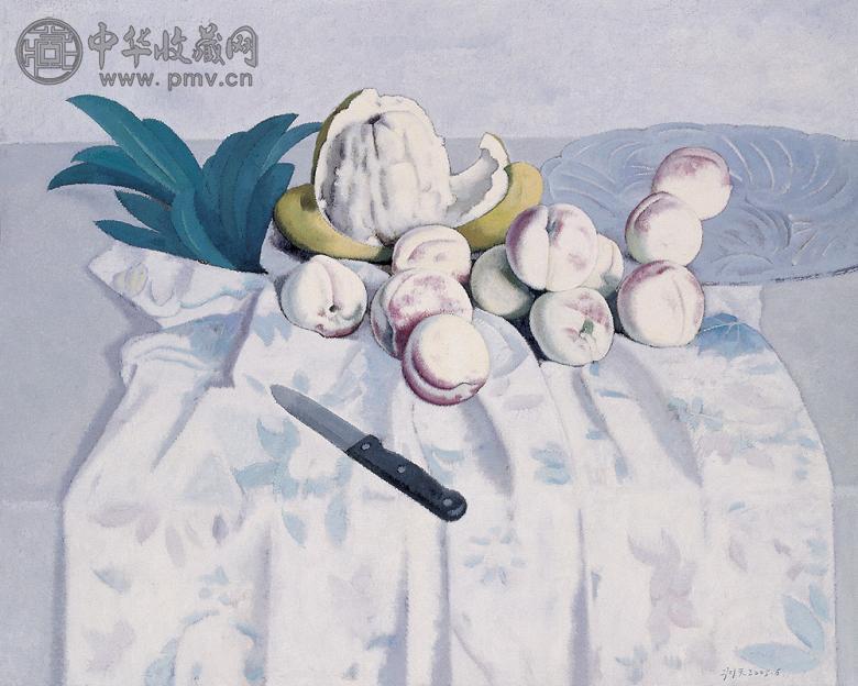 王羽天 桃子与柚子 布面 油画