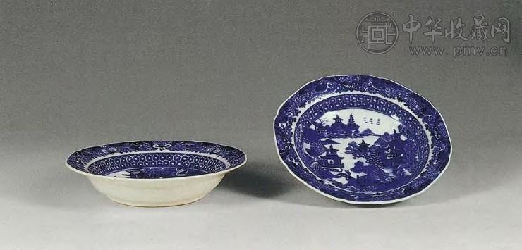 乾隆青花山水纹花口盘(1对) 收藏资讯|艺术家|书画家|书画名人|书法家
