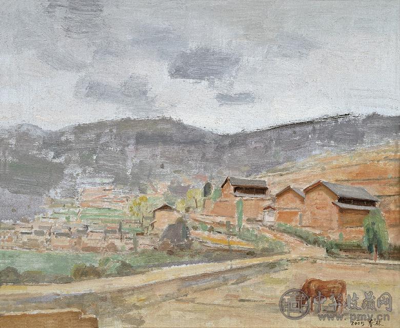 朱春林 山乡 布面 油画