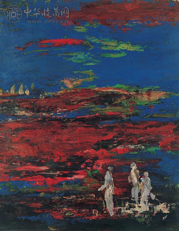 李青萍 初升的云 纸板 油画