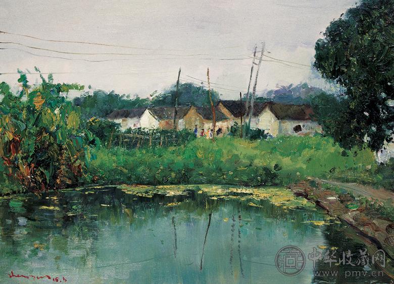 郑金岩 2006年作 小塘小景 布面 油画