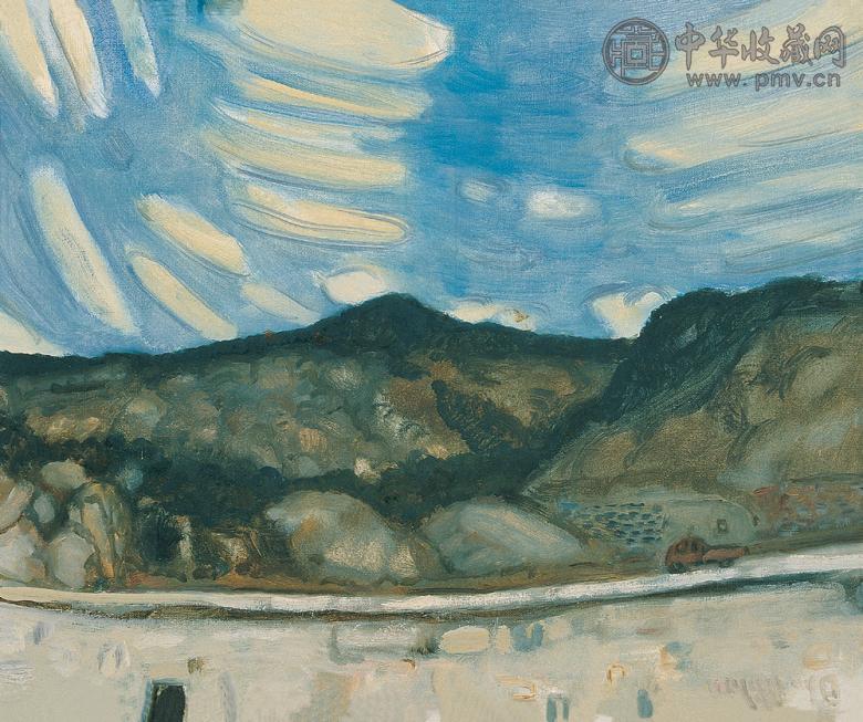 段正渠 2004年作 山云 布面 油画