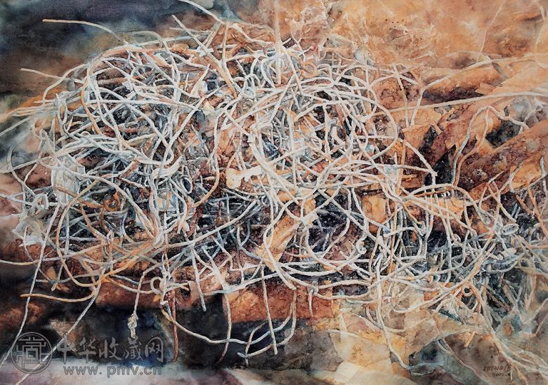 郑士龙2002年作 现代文明启示录五 纸本水彩