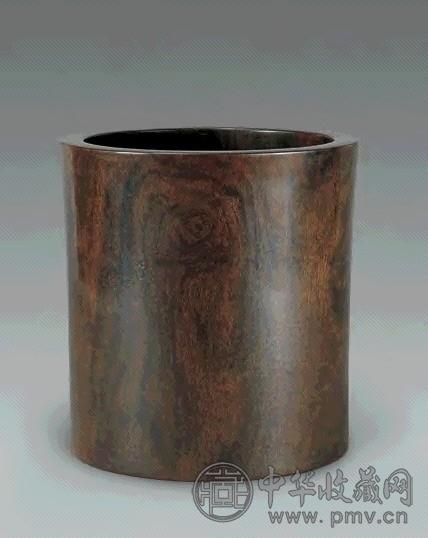 清中期 金丝紫檀笔筒