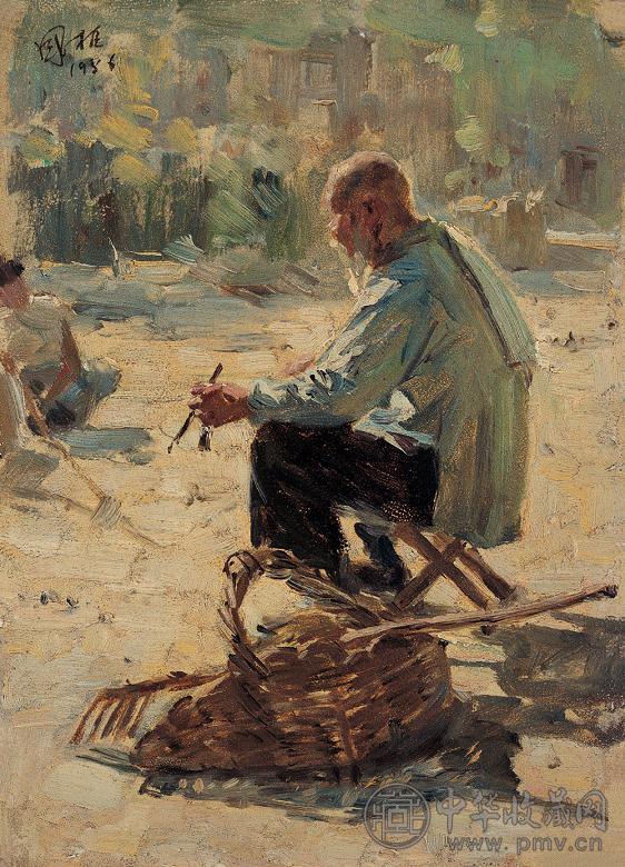 刘国枢 1956年作 老农 布面 油画