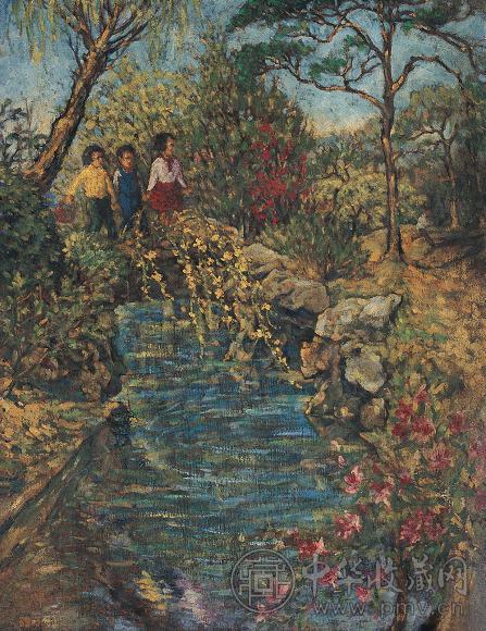 周丽华 1959年作 春游 油彩 画布 框