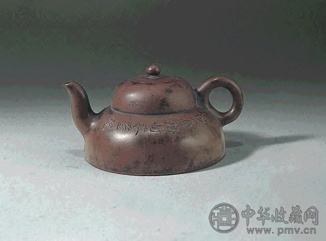 清 朱石梅款紫砂笠式壶