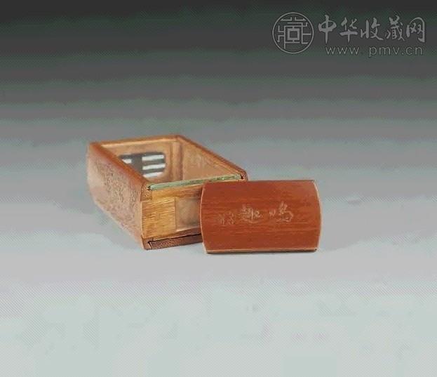 清 竹刻山水蟋蟀过笼