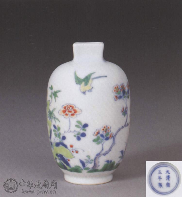 清雍正 斗彩花鸟纹小瓶