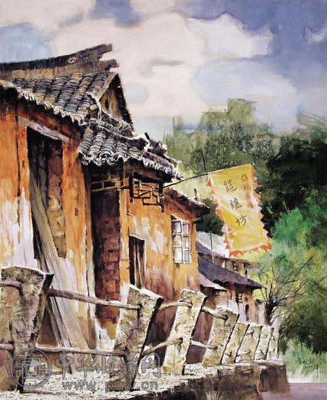 叶献民 2003年 周庄晨曦 纸本水彩