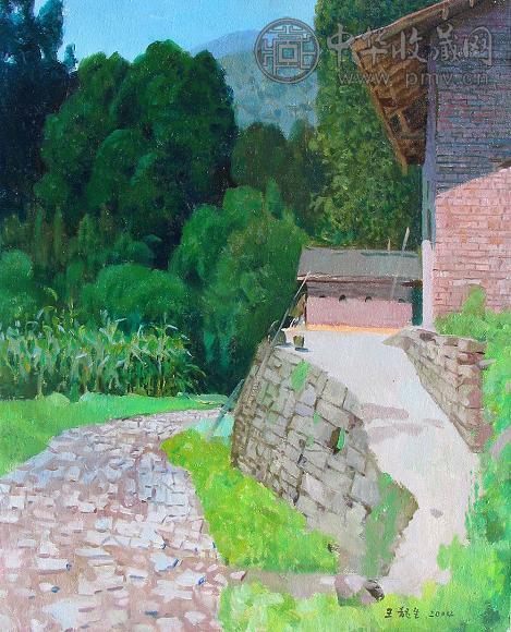 王龙生 2004年作 川西小景 布面 油画