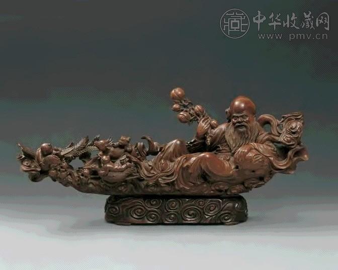 清 黄杨木雕福禄寿摆件