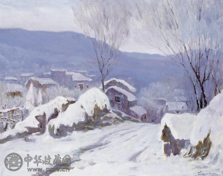 张自申 2003年 皖南瑞雪 布面油画