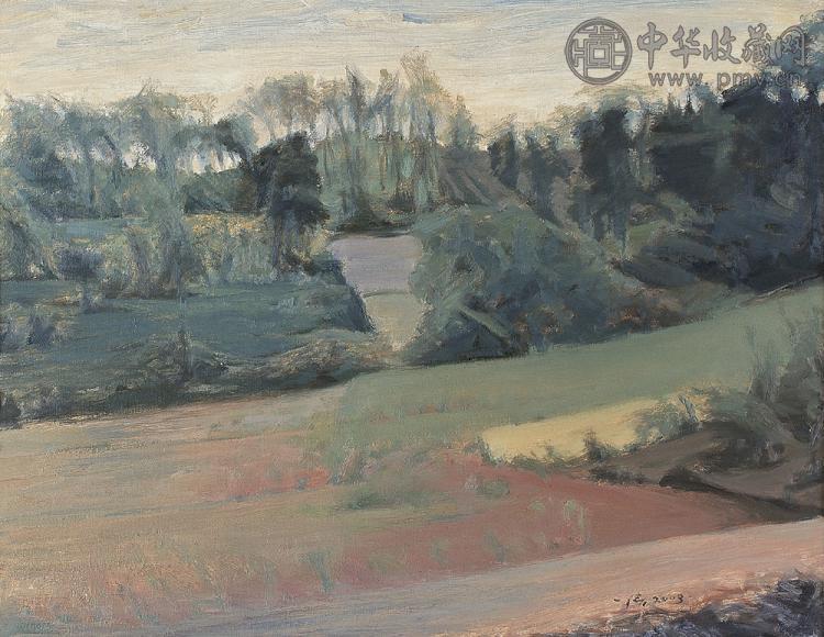 周一清 2003年作 山间坡地 布面 油画