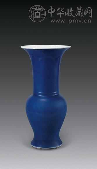 清康熙 洒蓝釉凤尾尊