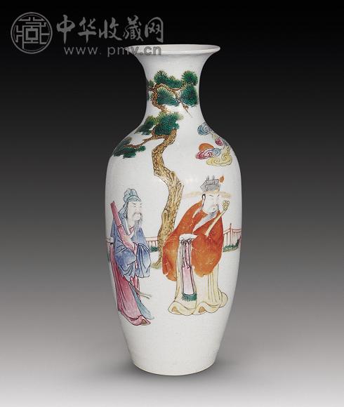 清光绪 粉彩福禄寿小瓶