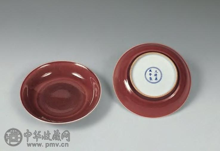 清康熙 祭红盘(1对)