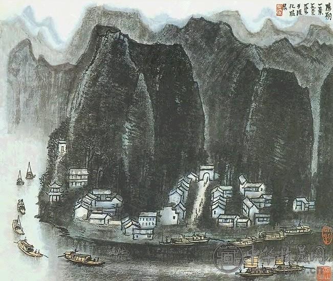 现代 李可染 阳朔一景 镜心
